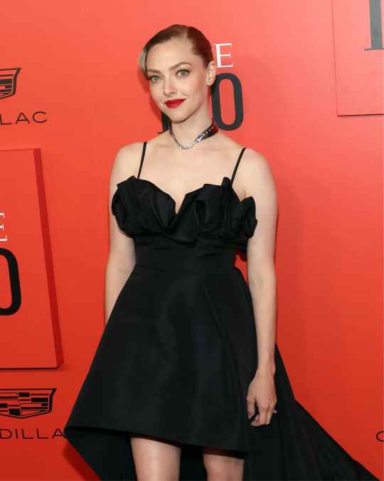 Amanda Seyfried wearing a diamond choker by Catherine Sarr at the Time 100 Gala, as part of De Beer X RAD’s Black Is Brilliant initiative. Taylor Hill