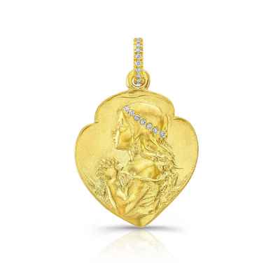 Hope medallion in 18k gold with 0.9 ct. t.w. diamonds, $2,695; Dorian & Rose