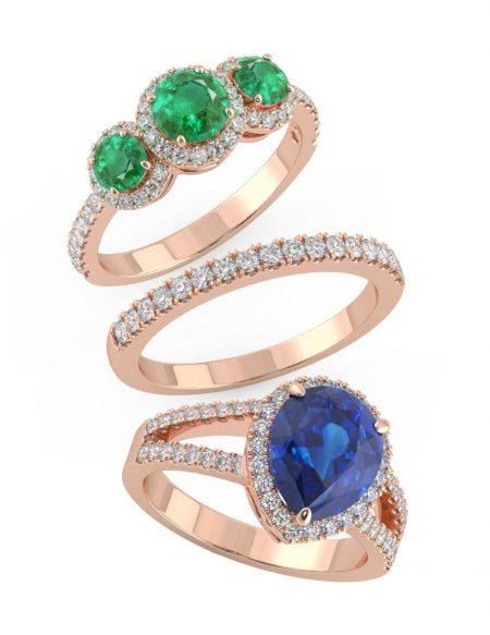 Valentine Jewellery International - Glowing Baubles - an array of jewels in white and rose gold employing the best of tanzanites, sapphires, emeralds, and diamonds-2