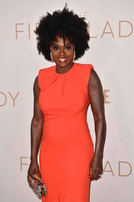 Viola Davis wearing diamond earrings by Satta Matturi of Matturi Fine Jewellery at the premiere of Showtime’s The First Lady. ROBYN BECK-Getty Images