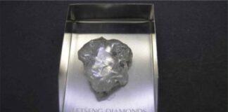 114ct rough diamond found from Gem Diamonds' Letšeng Mine