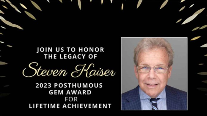 Steven Kaiser will posthumously receive a 'Lifetime Achievement' GEM Award