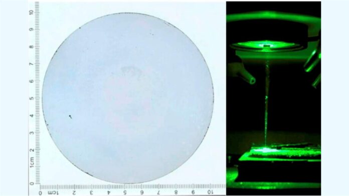 Diamond foundry produced a large 4-inch diamond wafer