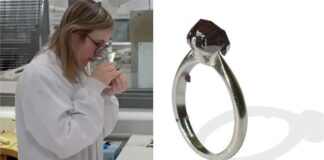 Worlds first ruby grown directly in jewellery setting