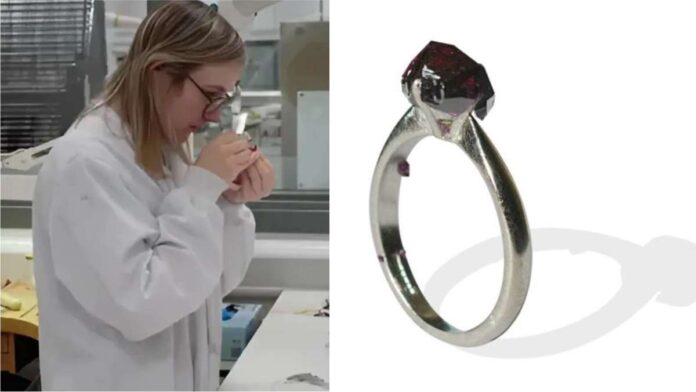 Worlds first ruby grown directly in jewellery setting