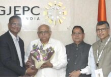 Gujarat CM Bhupendra Patel and State Home Minister Harsh Sanghvi visit GJEPC