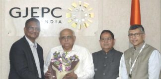 Gujarat CM Bhupendra Patel and State Home Minister Harsh Sanghvi visit GJEPC