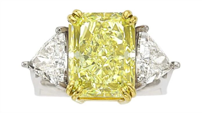 10 carat yellow diamond ring topped the Heritage Auctions