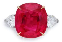 Sothebys ruby ring exceeded its estimate following bidding between three bidders-1